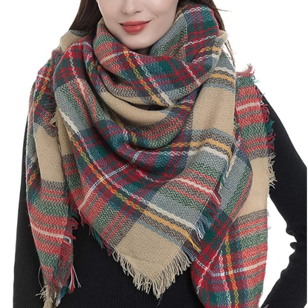 Plaid Blanket Scarf